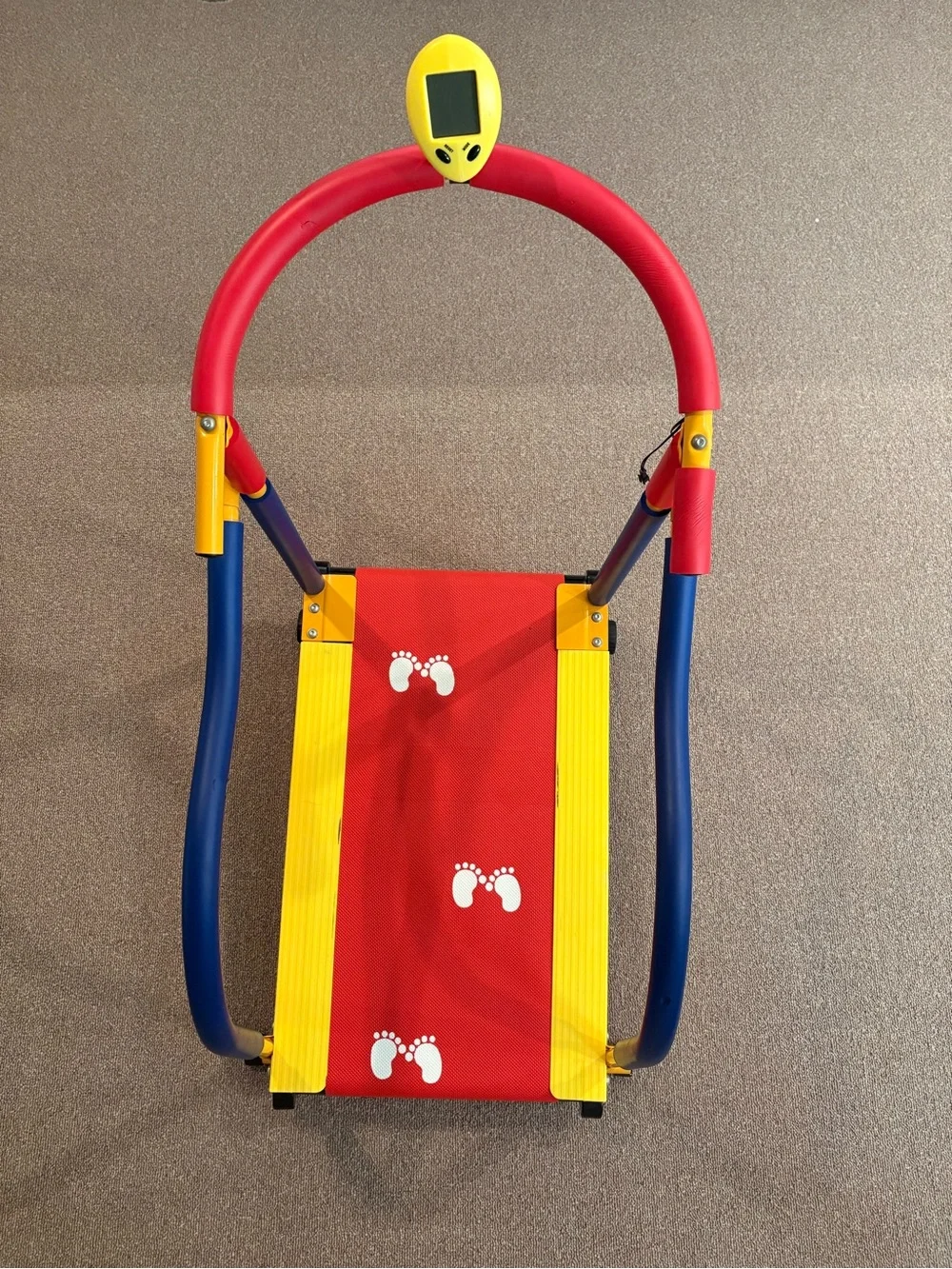 Children's Bright Red & Yellow Treadmill with Blue Handrails -Kids Toy 3-15 year